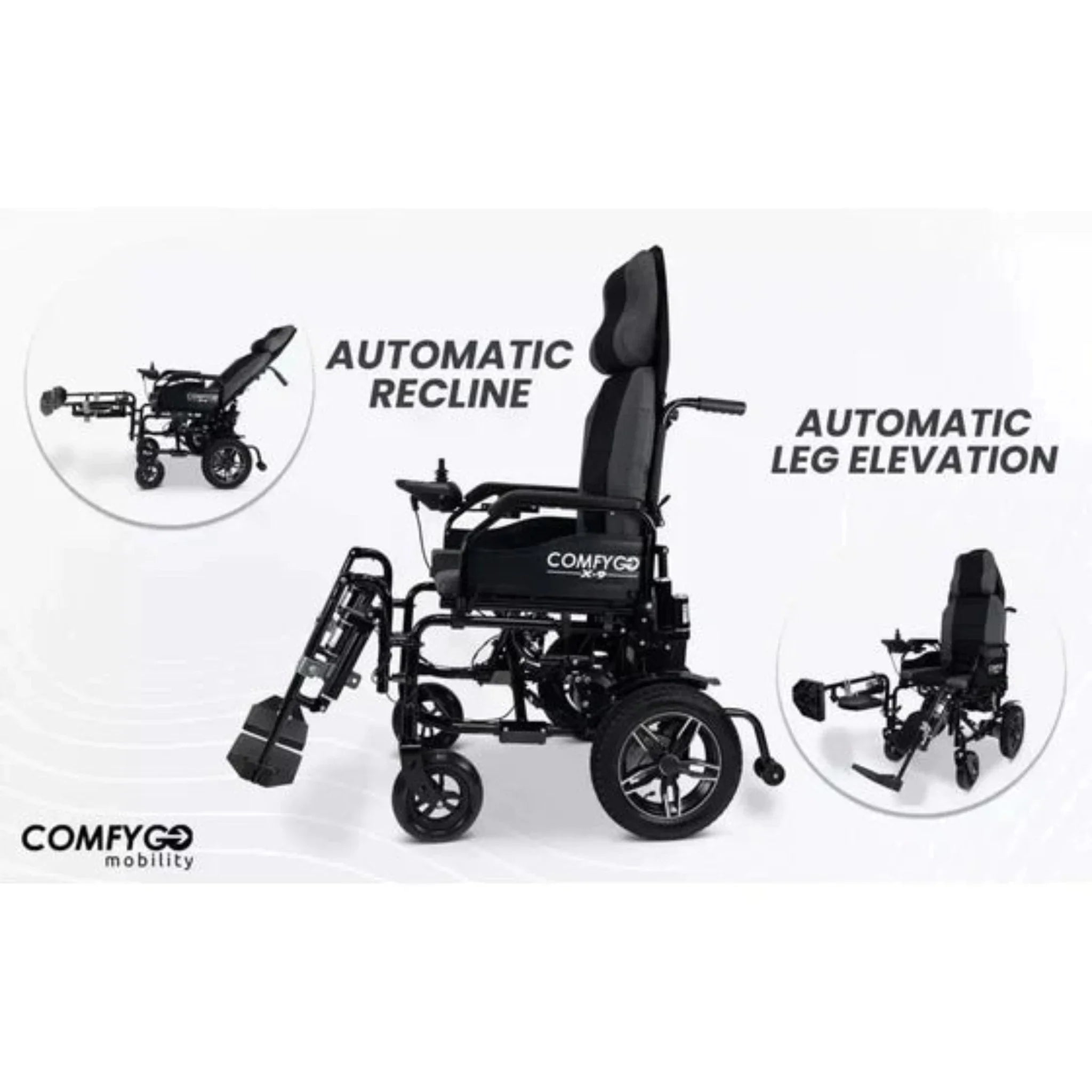 ComfyGO X-9 Remote Controlled Electric Wheelchair with Automatic Recline